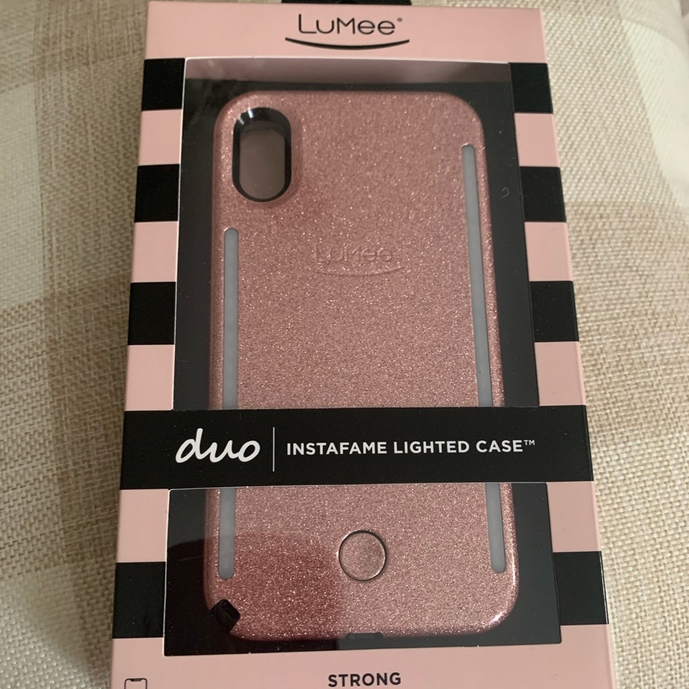 LuMee Duo Pink Glitter iPhone XR case